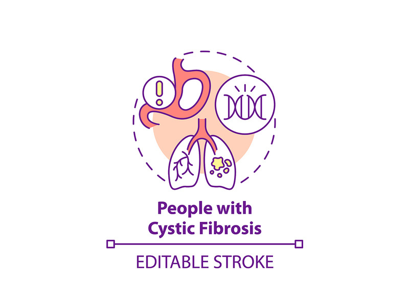 People with cystic fibrosis concept icon