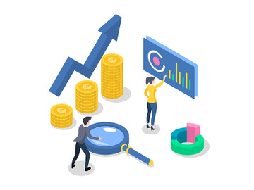 Accounting and audit isometric color vector illustration preview picture