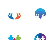 Community of people logo design with creative idea.