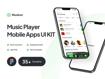 Musicor UI Kit v1.0 - The Music player uikit by uilarax preview picture