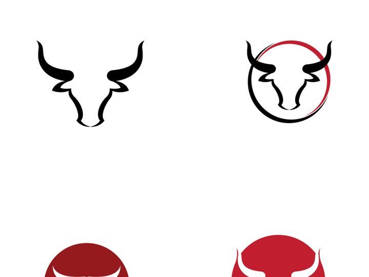 Vintage bull head horns logo