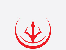 Red Trident logo icon design template