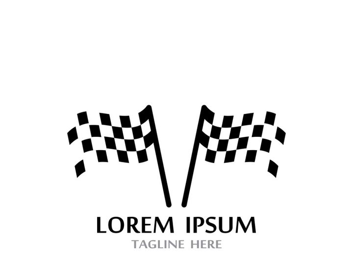 Creative and modern racing flag logo design.