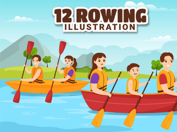 12 Rowing Sport Illustration preview picture