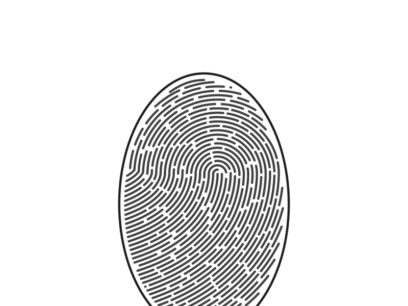 Digital fingerprint vector illustration logo icon