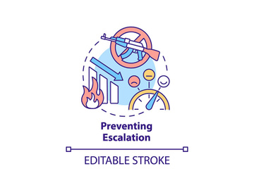 Preventing escalation concept icon preview picture