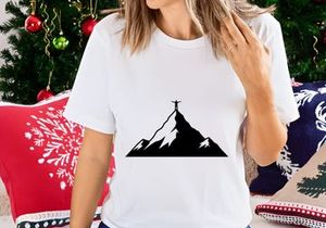Man Silhouette on Mountain Peak, Victory, Success, Achievement Symbol