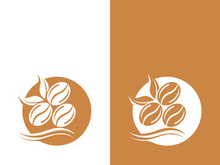 Coffee bean icon vector illustration template