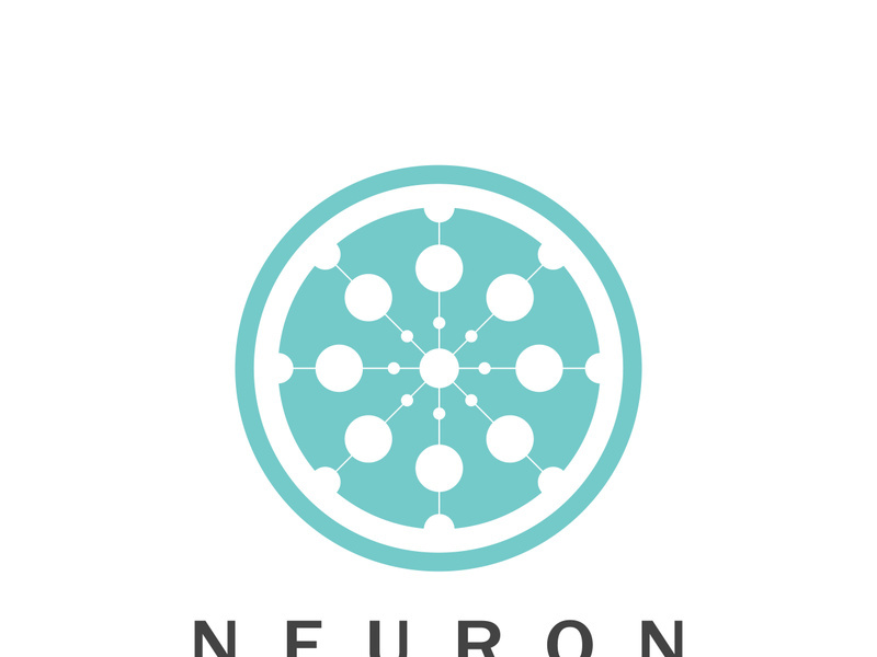 Neuron logo or nerve cell logo design,molecule logo illustration template icon with vector concept