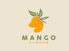 Mango Logo, Fruit Design Simple Minimalist Style