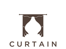 Creative luxury curtain or curtain logo for Theatre, home,hotel and apartment.