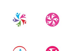 people community logo design with creative idea.