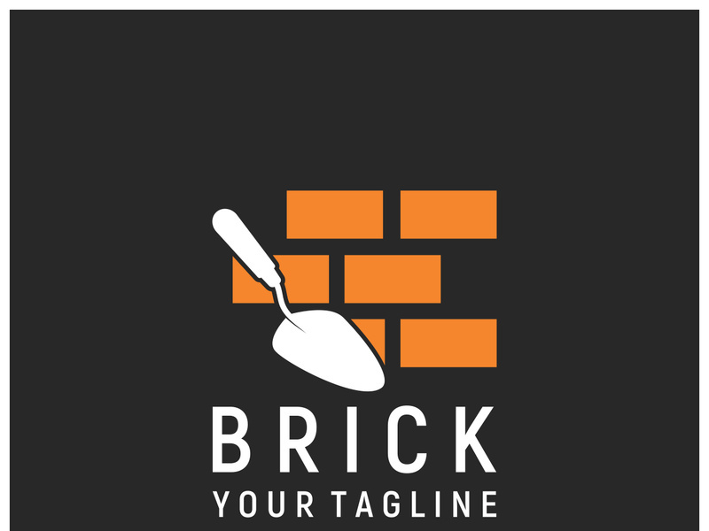 creative brick logo designs for buildings, architectural buildings, civil engineering, building materials shops