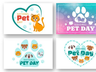 12 National Pet Day Illustration