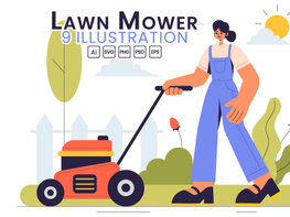 9 Lawn Mower Illustration preview picture