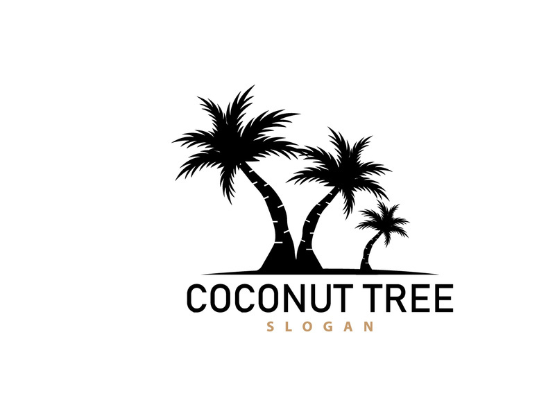 Coconut Tree Logo, Palm Tree Plant Vector