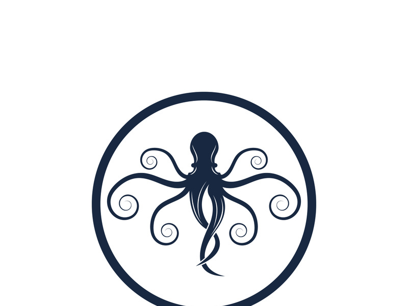 Octopus logo vector design and illustration template