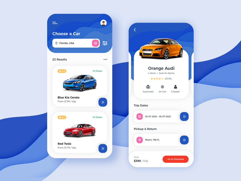 Car Rental App Design