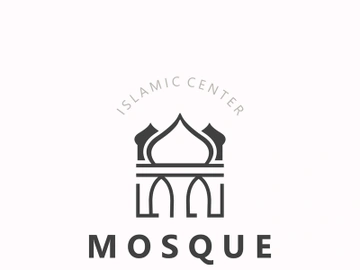 Mosque Logo design, simple islamic architecture, emblem symbol islamic center vector template preview picture