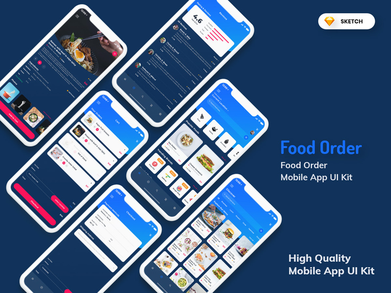 Food Order Mobile App Dark Version (SKETCH)