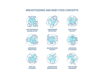 Breastfeeding and baby food concept icons set preview picture