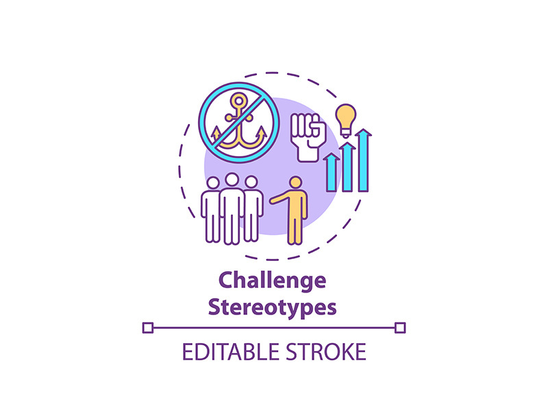 Challenge stereotypes concept icon