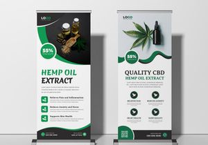 Hemp CBD Oil Roll Up Standee Banner Ver-2