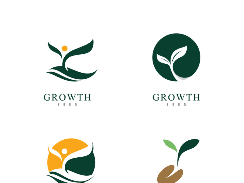 Green seed logo icon vector illustration