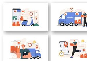 15 Courier or Delivery Service Illustration