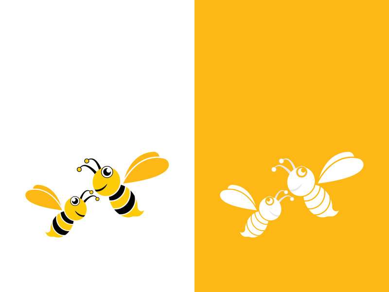 Bee logo vector icon illustration design