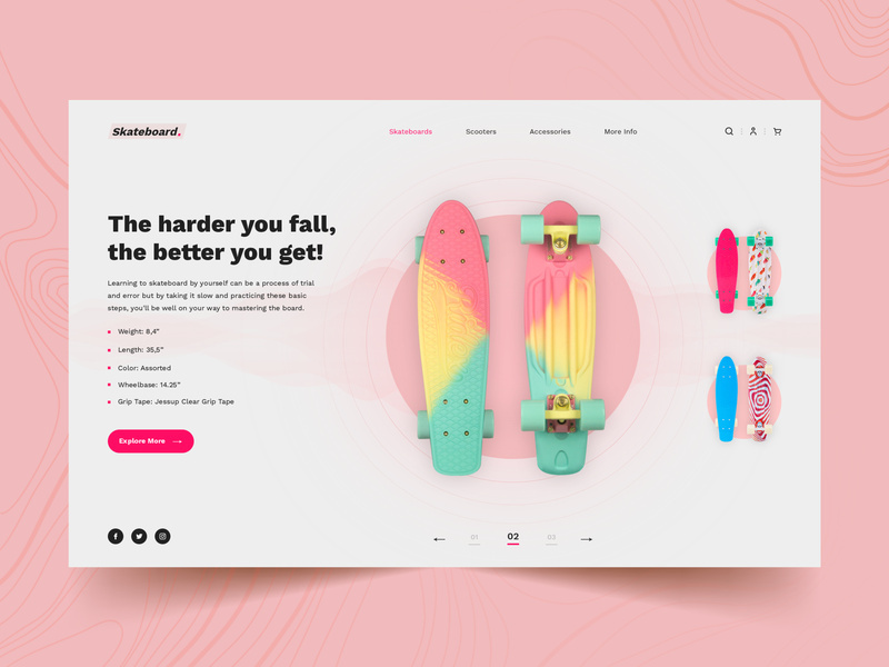 Skateboard Web App Design