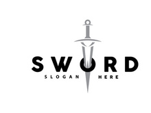 Sword Logo, Fighter War Weapon Vector