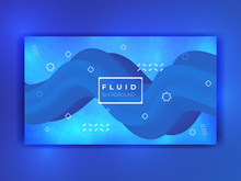 Modern Abstract Blue Lighting Fluid Background Template