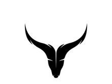 Retro vintage bull head horns logo.