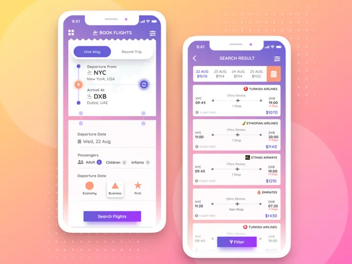 Flight Booking App Freebie