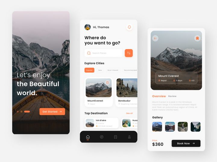 Travel App Mobile Design