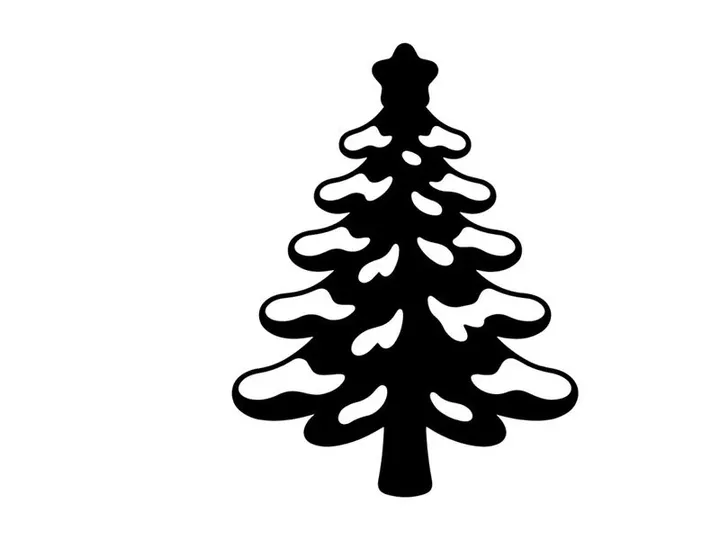 Silhouette of a Christmas Tree for Holiday Decorations and Seasonal Greetings