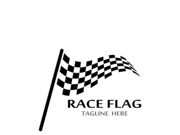 Creative and modern racing flag logo design. preview picture