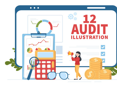 12 Business Audit Documents Illustration