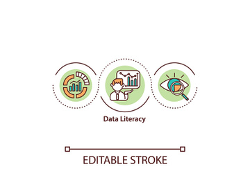 Data literacy concept icon preview picture