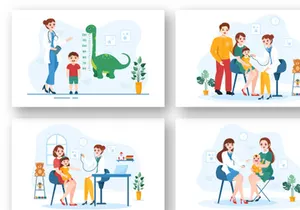 13 Pediatrician and Baby Illustration