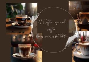 Cappuccino on wooden table