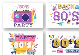 80s Disco Party Illustration