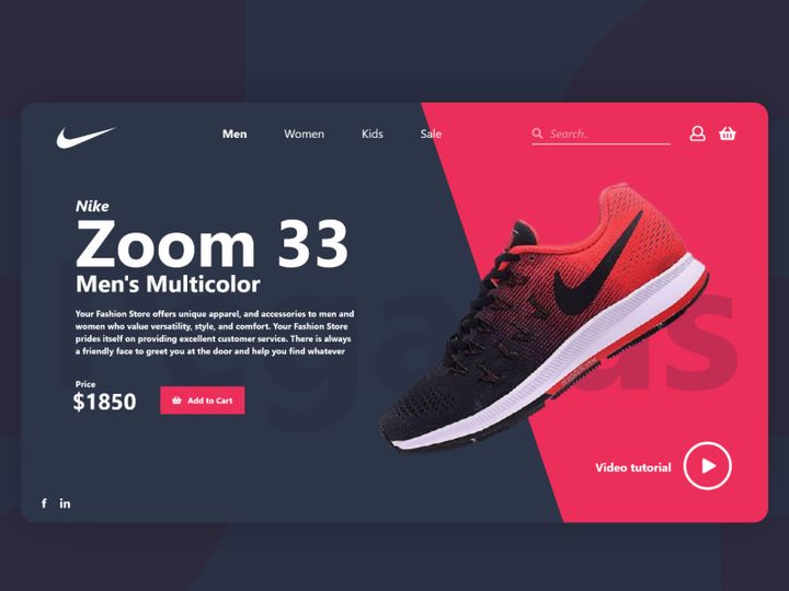 Nike Shoes Landing Page + Prototype