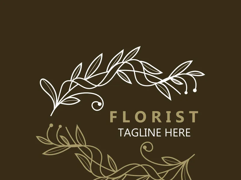 Florist logo beautiful floral leaf and flower vector art, icon graphic decoration business wedding template
