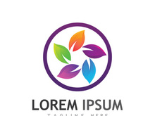 Colorful natural leaf logo design.