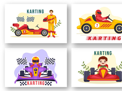 15 Karting Sport Illustration