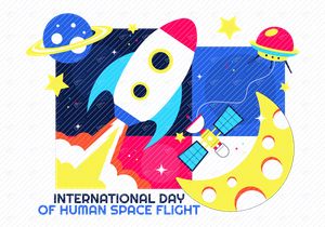 10 Human Space Flight Day Illustration
