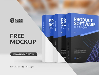 Free Stylish Software Box Mockup