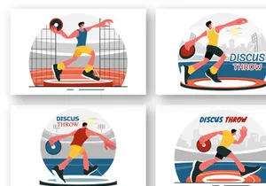 9 Discus Throw Playing Illustration